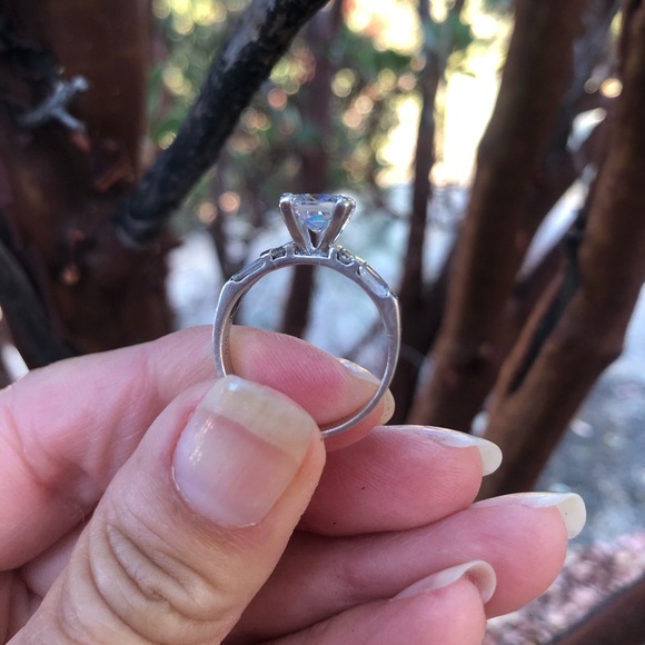 Vintage Sterling Silver 925 Ring Princess Cut Cubic Zirconia Engagement Size 7 - Picture 13 of 16